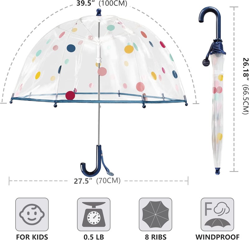 RONIARE Kids Clear Bubble Umbrellas for Rain Dome Windproof Umbrella for Kid Girls and Boys - Image 5